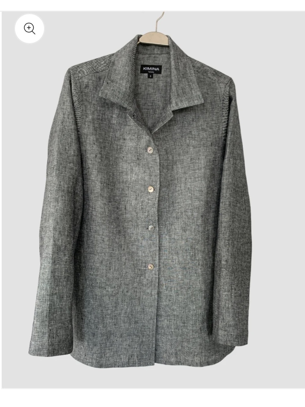 Kimina Women's Gray Button-Down Notch Shirt